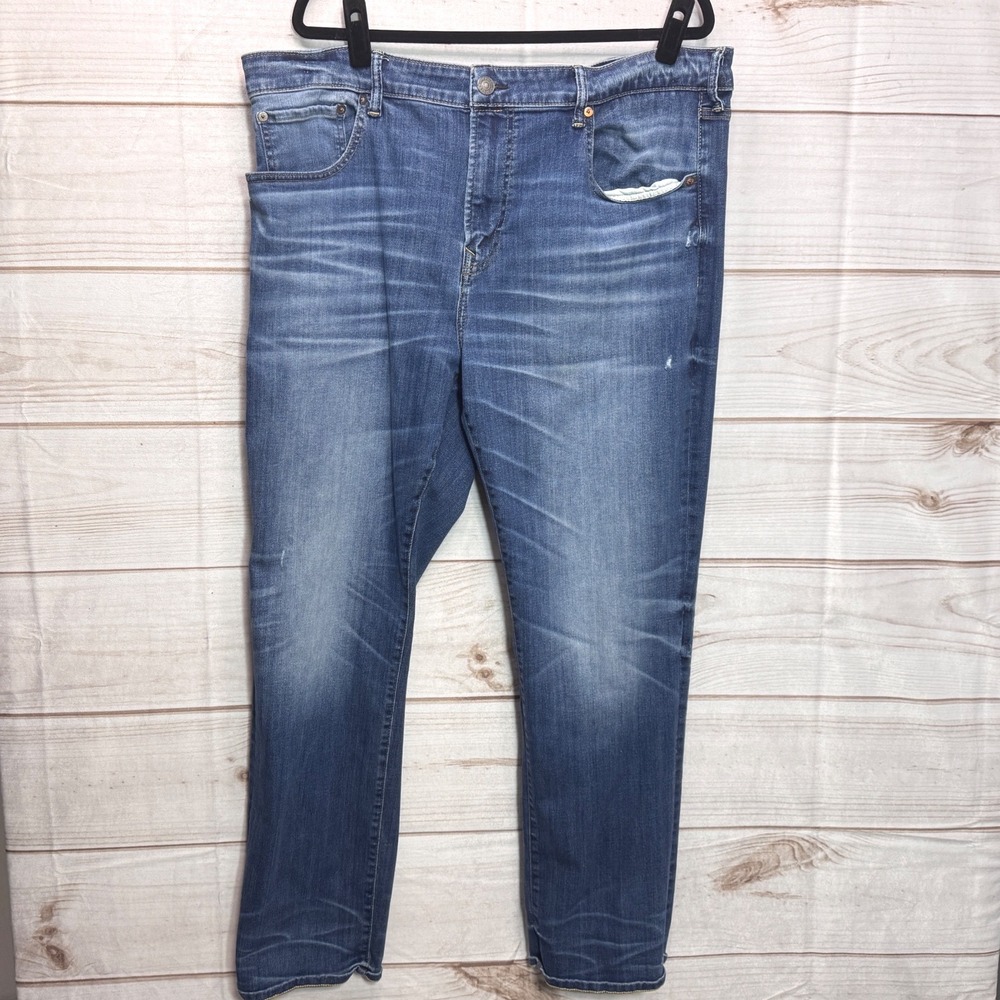 American Eagle Mens Original Straight Next Level Flex Jeans Blue 42x32